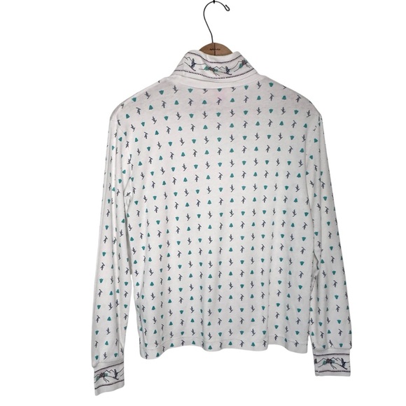 Ashley Vintage Ski Themed Turtleneck Pullover Long Sleeves Size Medium - Picture 1 of 6